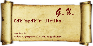 Gáspár Ulrika névjegykártya