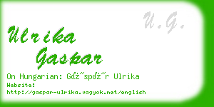 ulrika gaspar business card
